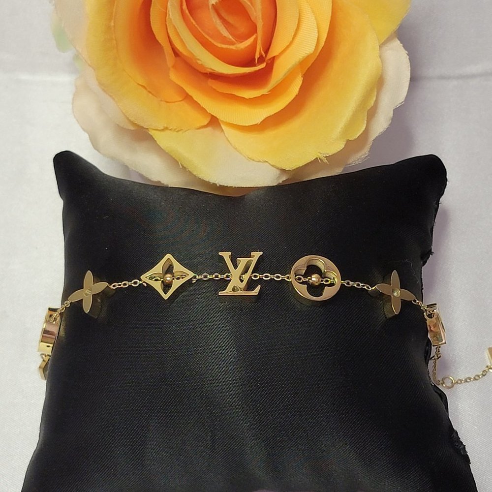 Gold Charm Louis Vuitton Bracelet